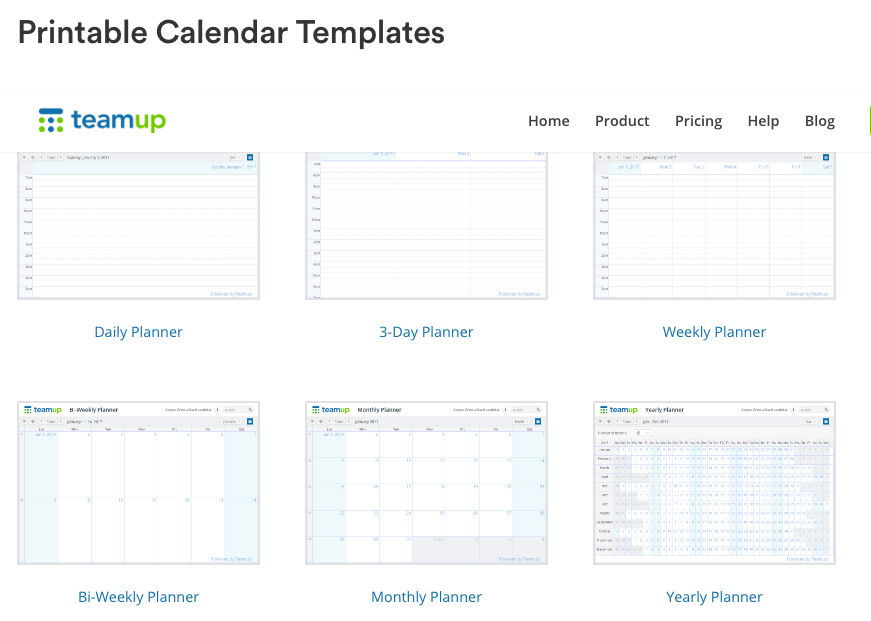 Create a Blank Calendar + Printable Calendar Templates Teamup Blog