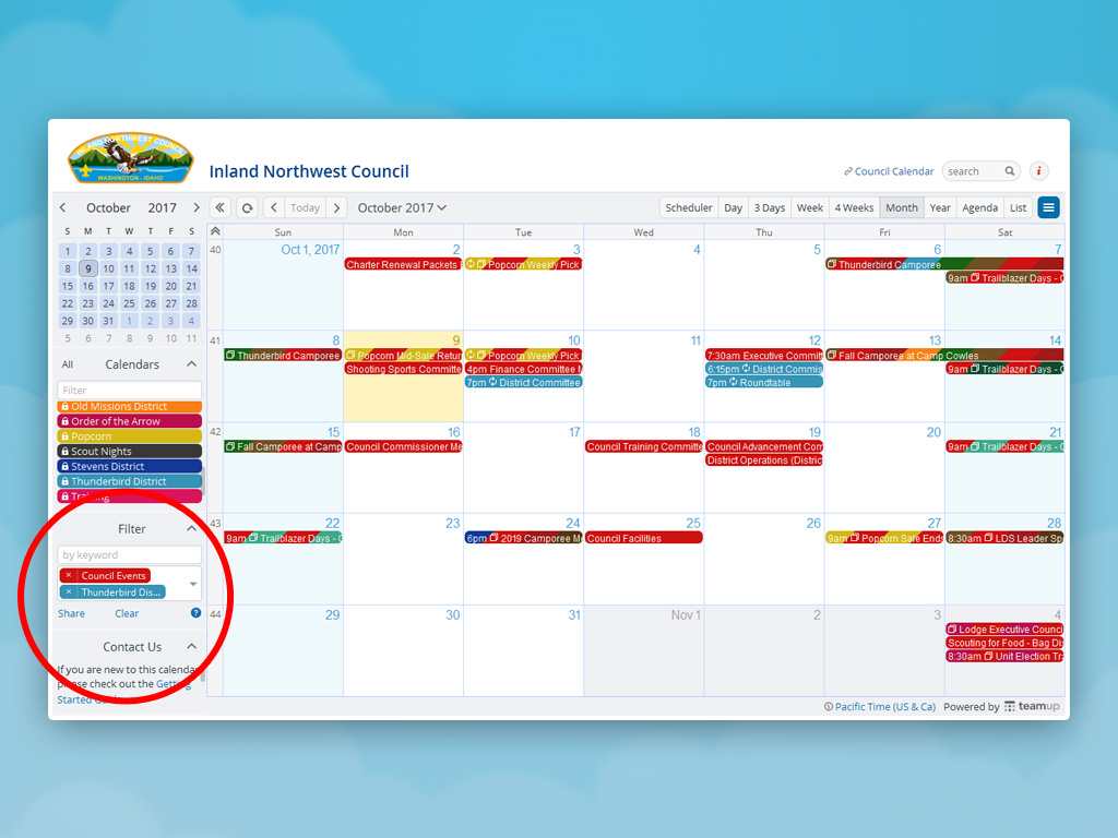 Filter by SubCalendar with Text Teamup Blog