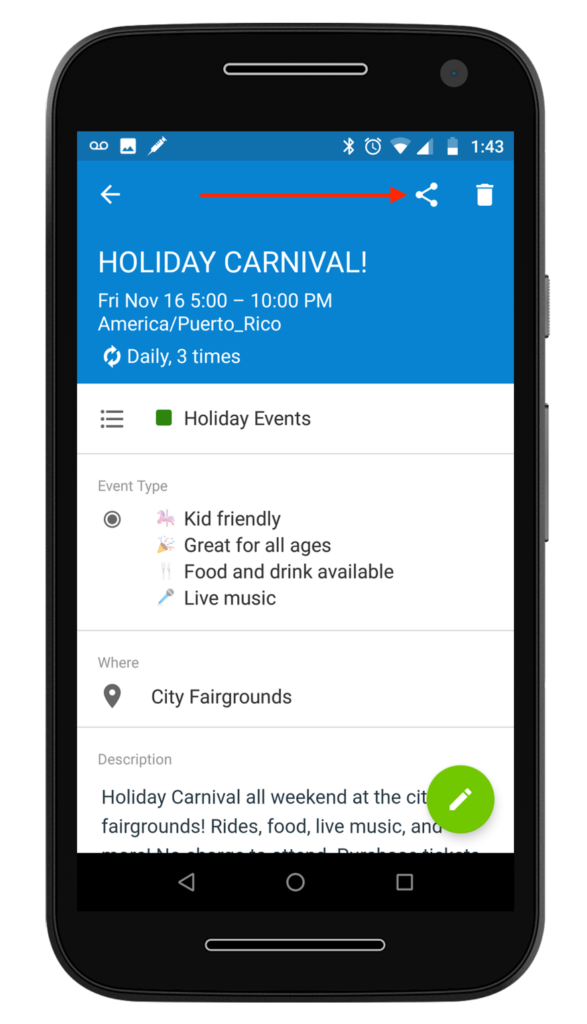 Share your events via mobile now with Teamup mobile apps