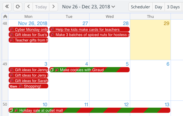 Keep up with gift giving, crafting, baking, sales and more with a Teamup Calendar