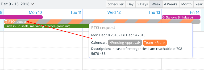 Manage vacation and PTO requests with a Teamup Calendar