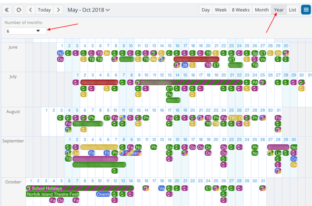 Using Teamup to coordinate a busy family calendar and community involvement.