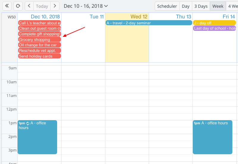 Manage tasks and unscheduled jobs with your Teamup Calendar