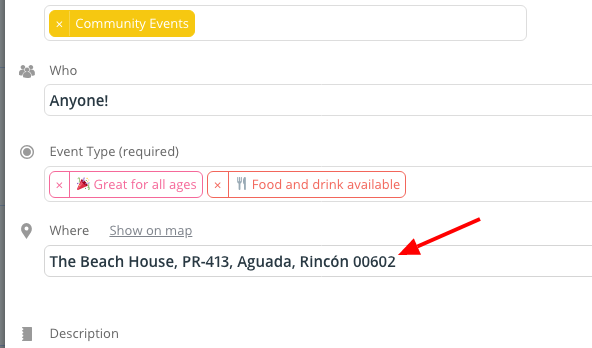 Add map location details to any event automatically with Teamup