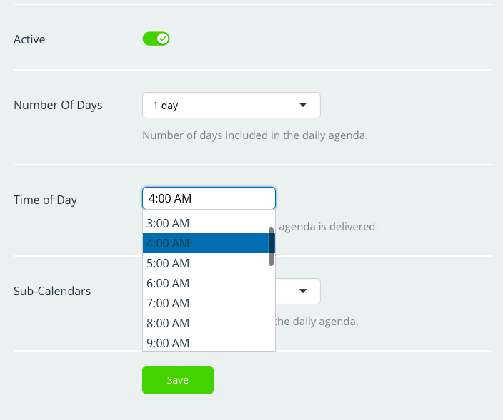 Get a Daily Agenda email from your Teamup calendar when you need it