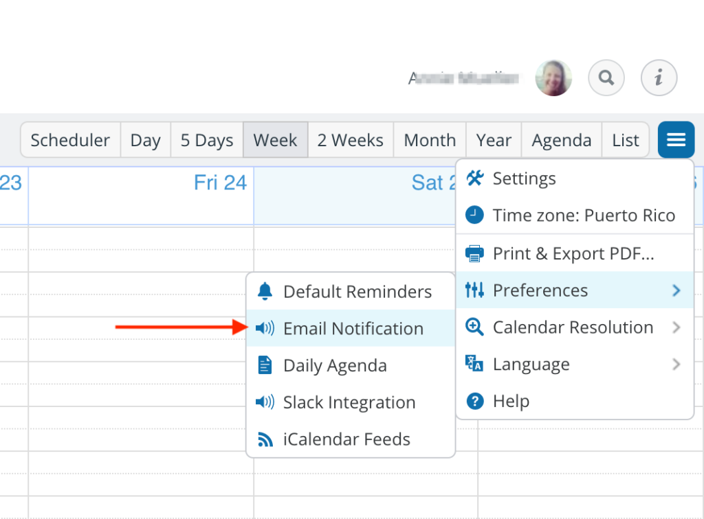 Customize email notifications on your calendar with Teamup