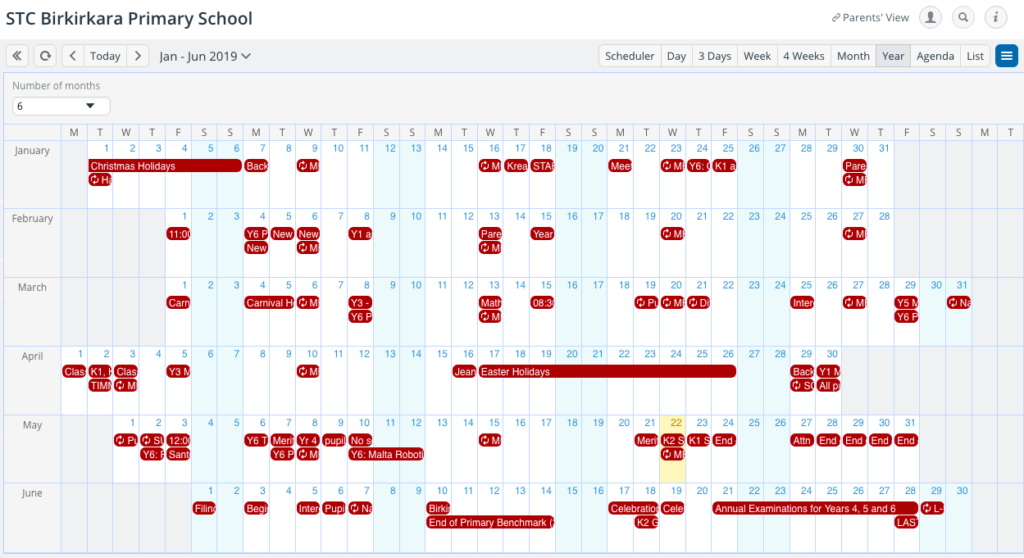 Primary school keeps events organized and parents updated