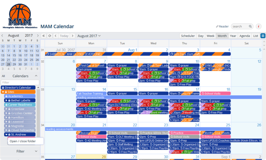 MAM calendar for easier, better staff communication