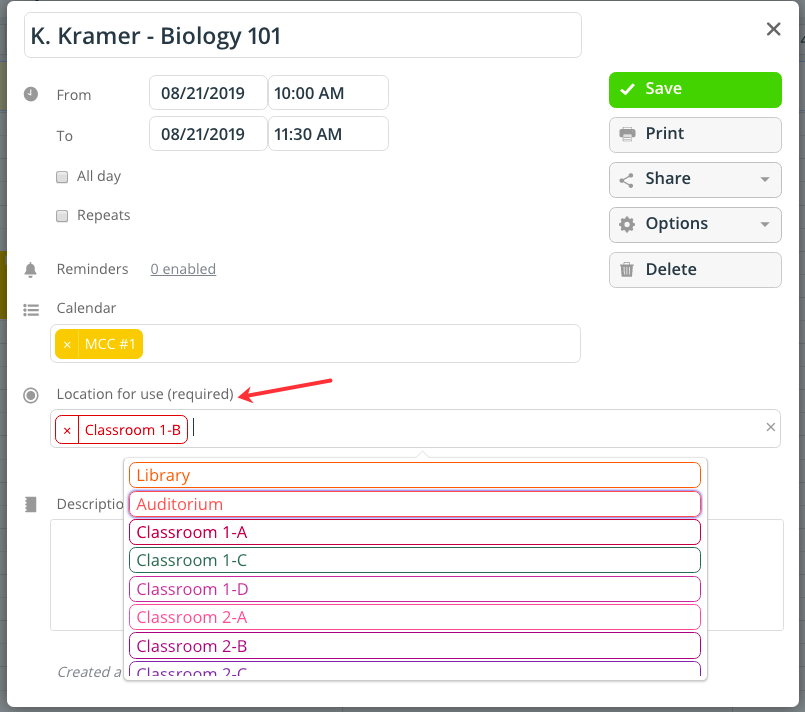 Use Teamup to manage shared resources