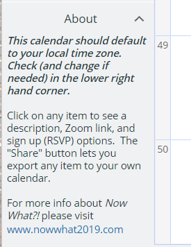Now what calendar About box