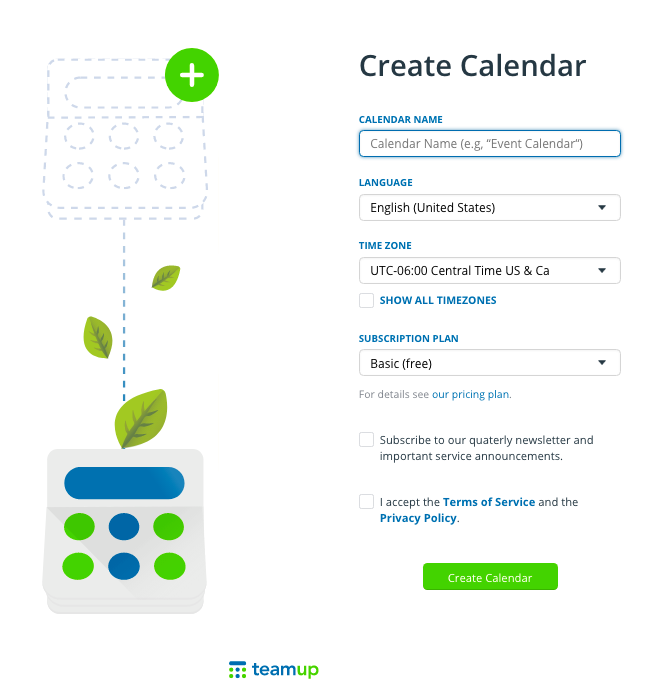 Create a new calendar