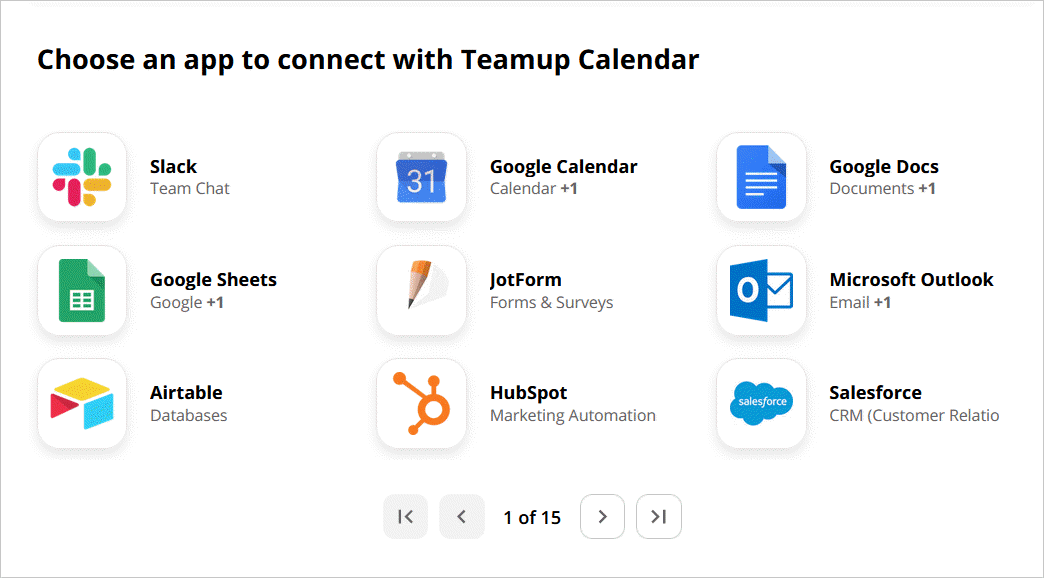 Zapier Teamup Calendar integration