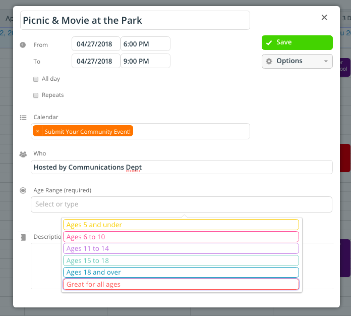 custom field in editor