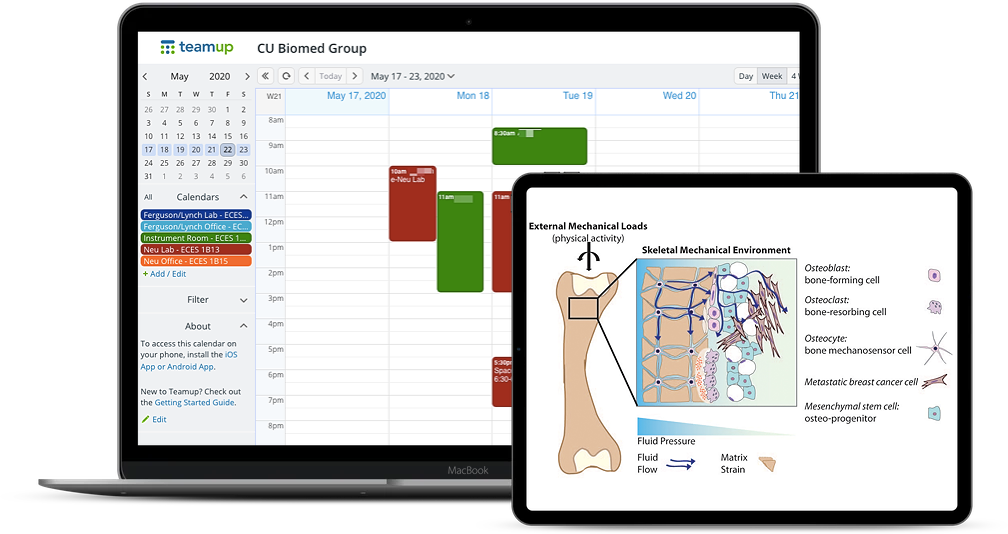 Use Teamup for scheduling shared lab space and research equipment