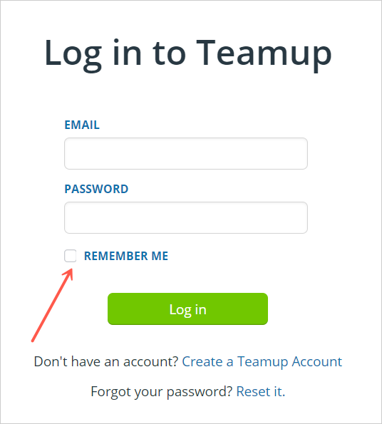 August monthly updates for Teamup include better login and session memory in browser