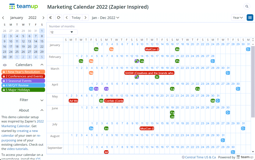 Teamup can help you visualize a content marketing plan from idea to execution