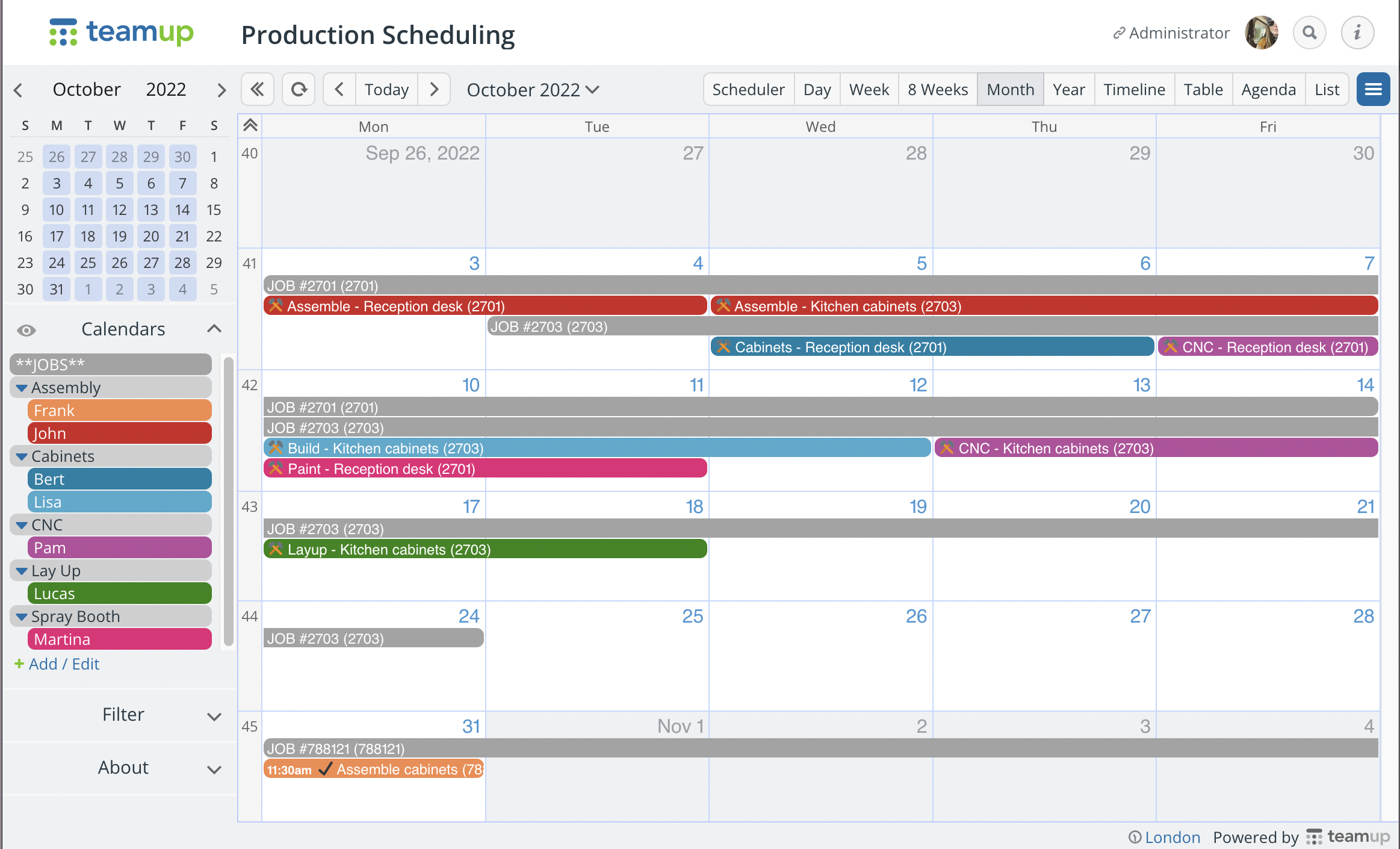 An Organized Production Schedule for Less Downtime Teamup Blog