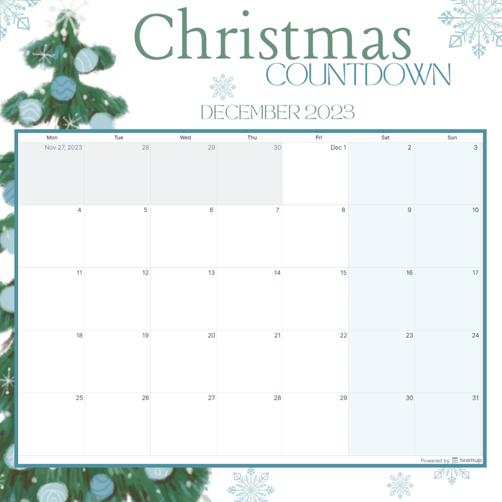 Free Printable Holiday Planners | Teamup Blog