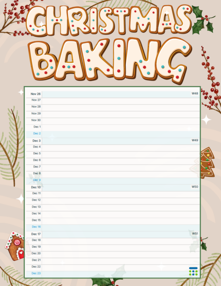 Free Printable Holiday Planners | Teamup Blog