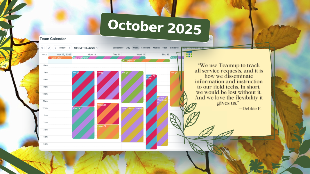 October Roundup: AI support, Teamup 101, categorizing events October Roundup: AI support, Teamup 101, categorizing events
